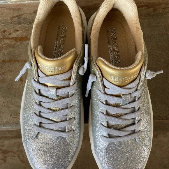 Skechers x Jane Treacy Glittering Silver/Gold Sneakers - Picture 4 of 8